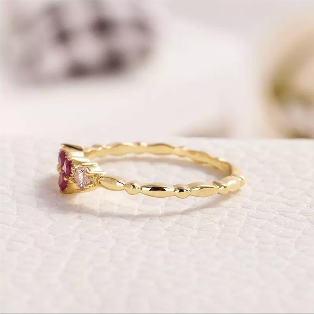 Simple Golden Inifinite Heart Love Engagement Ring - Picture 4 of 6